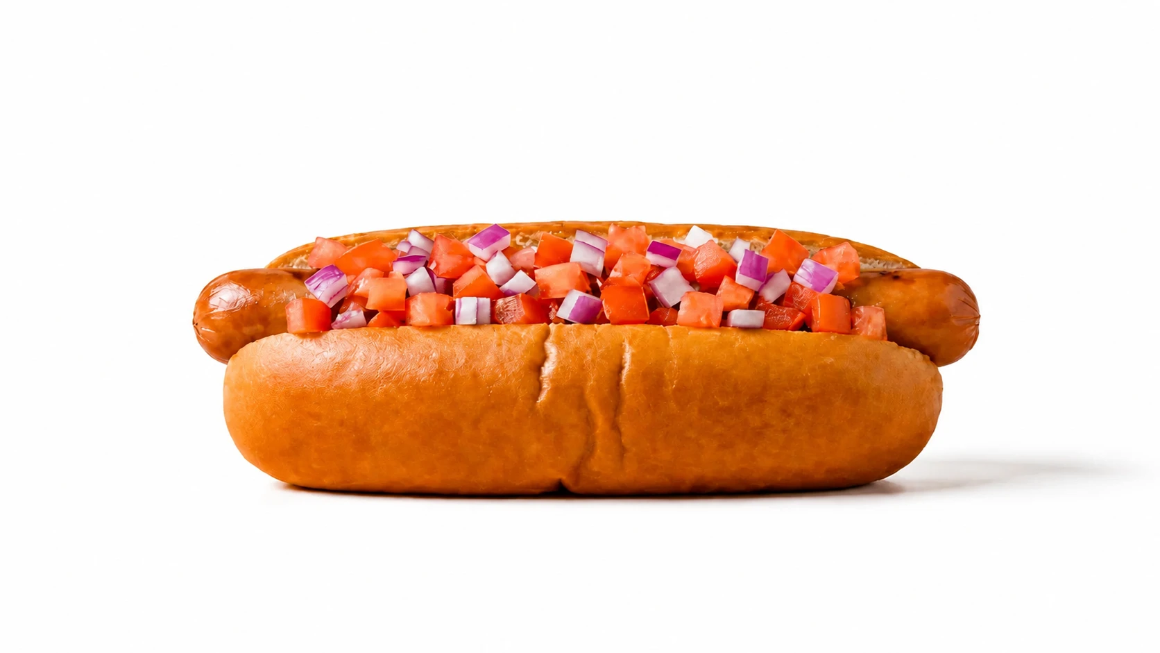 Perro Lunar hocho tomate cebolla Moon Burger