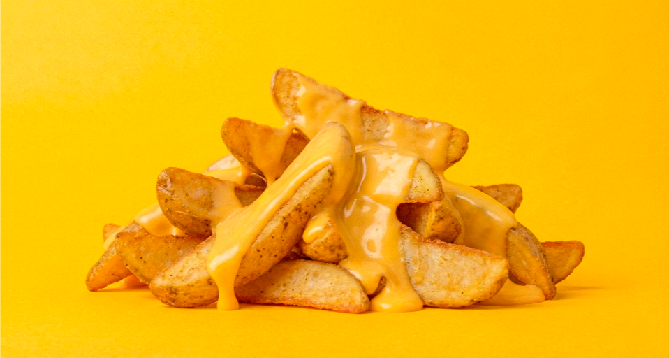 Papas Gajo Solares con queso cheddar Moon Burger