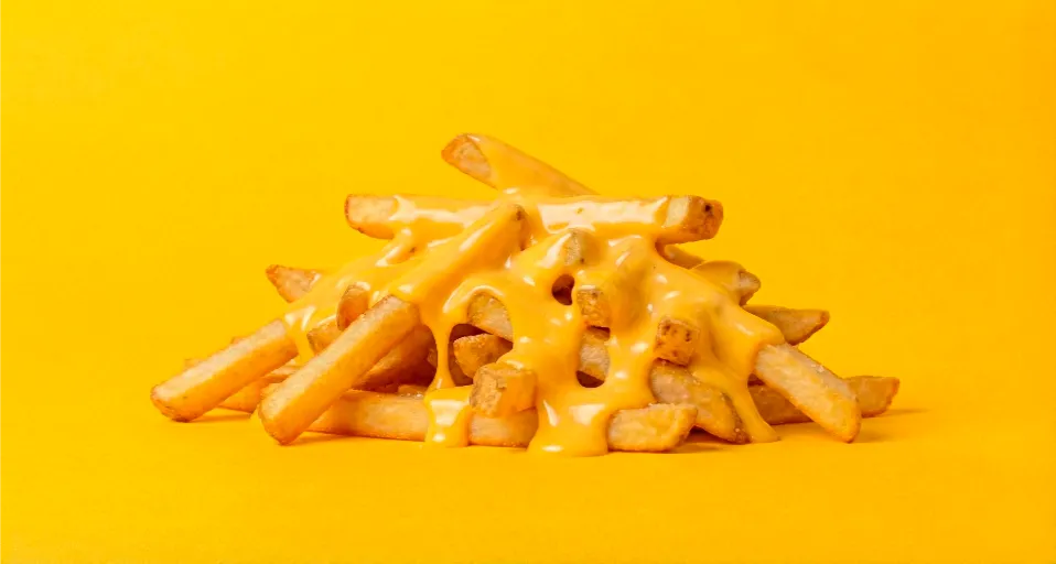Papas Solares con queso cheddar Moon Burger